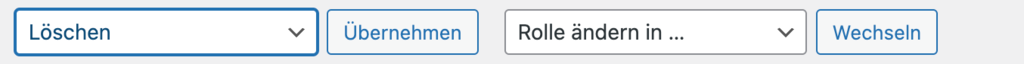 Benutzer löschen im WordPress Benutzer-Tab