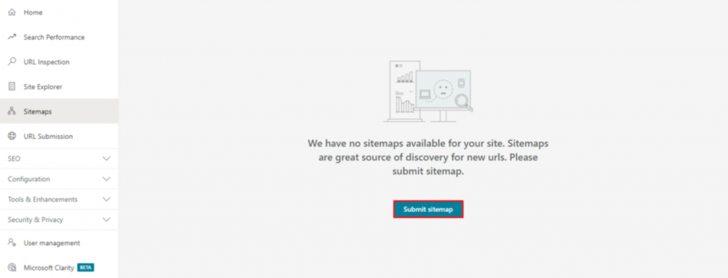 Klicken Sie auf die Schaltfläche Submit sitemap