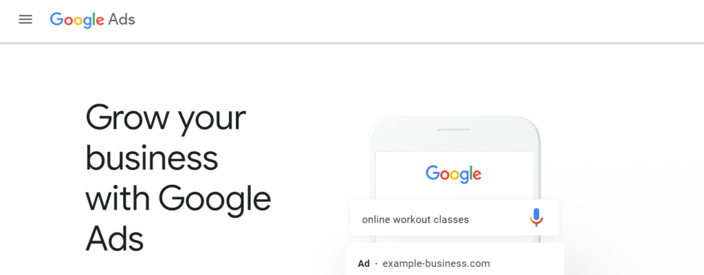 Google Ads Website Landing Page