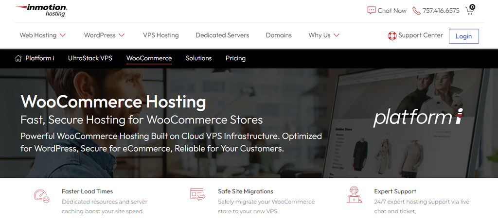 InMotion WooCommerce Hosting Homepage