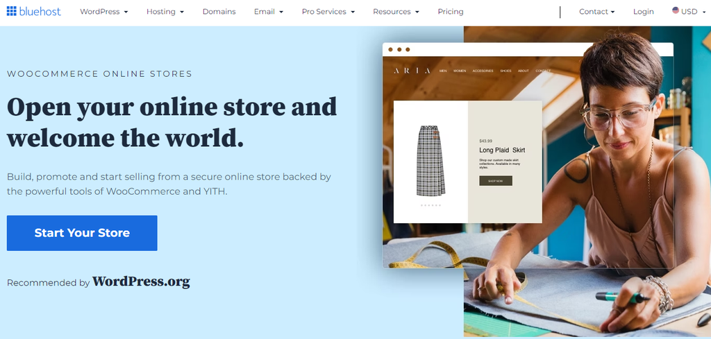 Bluehost WooCommerce Hosting Homepage