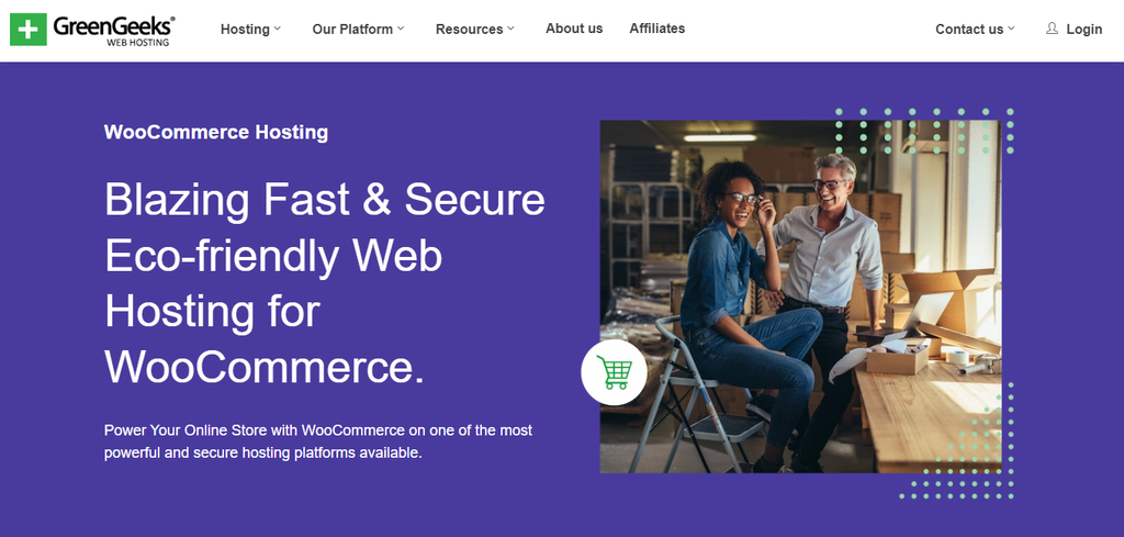 Greengeeks WooCommerce Hosting Homepage