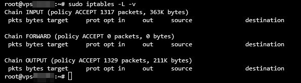 Akutelle Regeln der iptables
