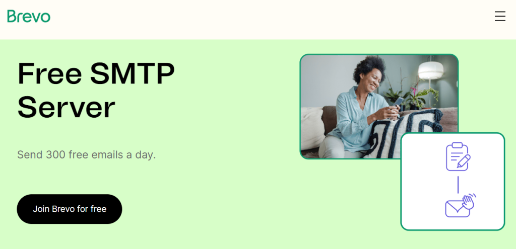 Brevo website landing page