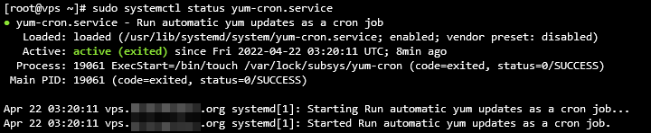 yum-cron-Service-Status prüfen
