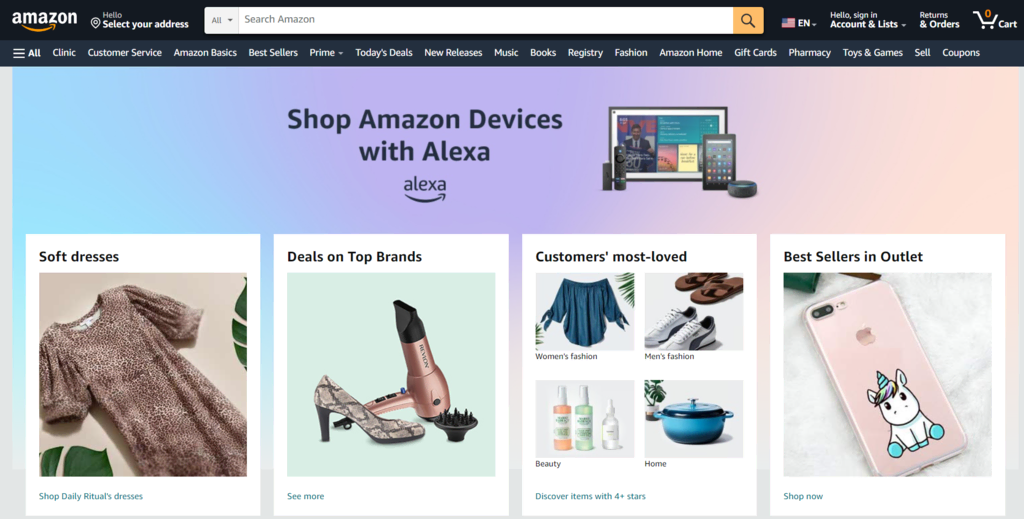 Amazons Landing-Page