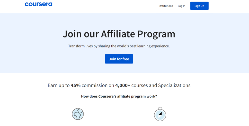 Coursera Affiliate-Programm Landing-Page
