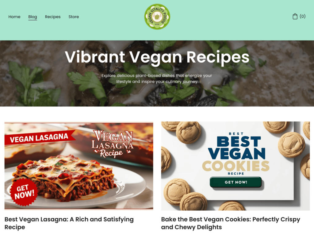 Homepage von Vegan Vitality Foods
